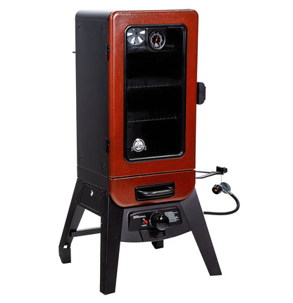 Pit Boss food smoker — 3-series gas vertical smoker in red hammertone