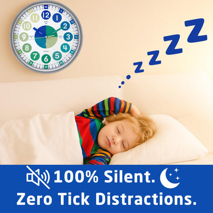 Owlconic clock for kids - educational analog teaching clock for classroom and homeschool