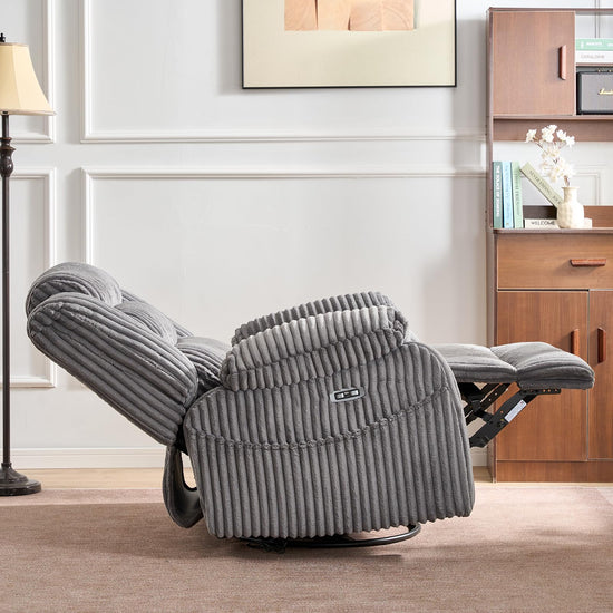 SINCRUMI chair with massage, heat, USB and Type-C charging ports, electric glider