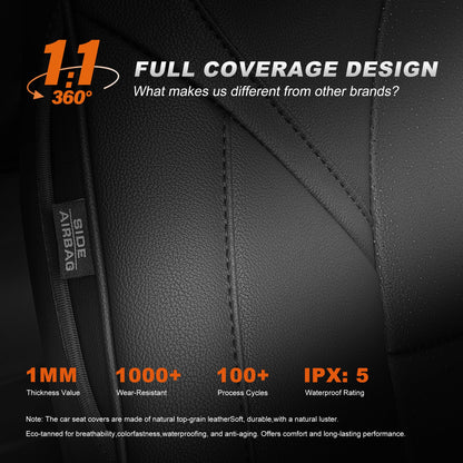 AOMSAZTO Car Seat Cover for Tesla Model Y 2020 2021 2022 2023 2024 2025 2026 5 Seats (Not for Performance) - Full Set Customized Black Seat Covers (with Armrest Cover)