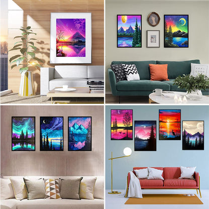 TINY FUN 12 pack diamond painting kits - 5D art kit for beginners with round diamonds