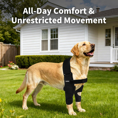 FurWell Dog Elbow Brace Protector with Decoupled Chest Strap - Breathable, Abrasion-Resistant - Adjustable Elbow Support for Hygroma, Dysplasia, Arthritis, Calluses & Shoulder Instabilit(Left Leg, L)