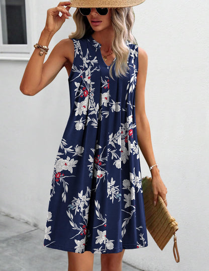 Hotouch dress - Casual A-line with pockets and V neck design