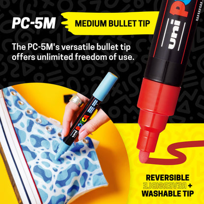 Uni Posca paint markers — 5M medium acrylic markers with reversible tips set of 29