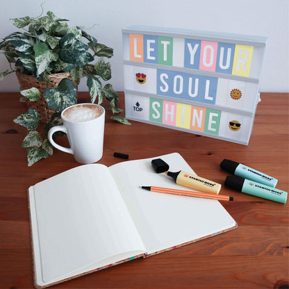 Decorative signage — Cinema light box with letters, emojis and markers by Bonnyco