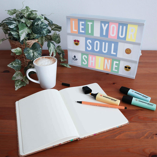Decorative signage — Cinema light box with letters, emojis and markers by Bonnyco
