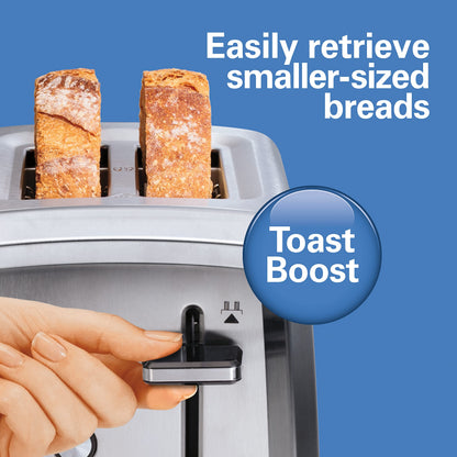 Hamilton Beach toaster — Bagel setting with slide-out crumb tray and auto-shutoff