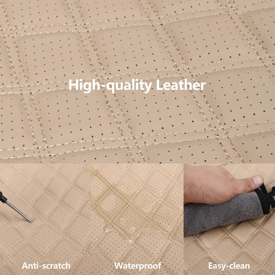 HChengkikz vehicle seat cover — Breathable and waterproof napa leather, beige