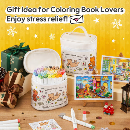 Marking pen — Ohuhu & Bobbie Goods 48-color brush and fine alcohol markers for artists