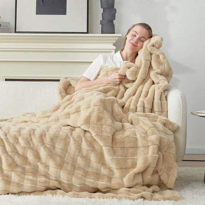 Cozy Bliss throw blanket — fluffy faux fur for couch and sofa bed