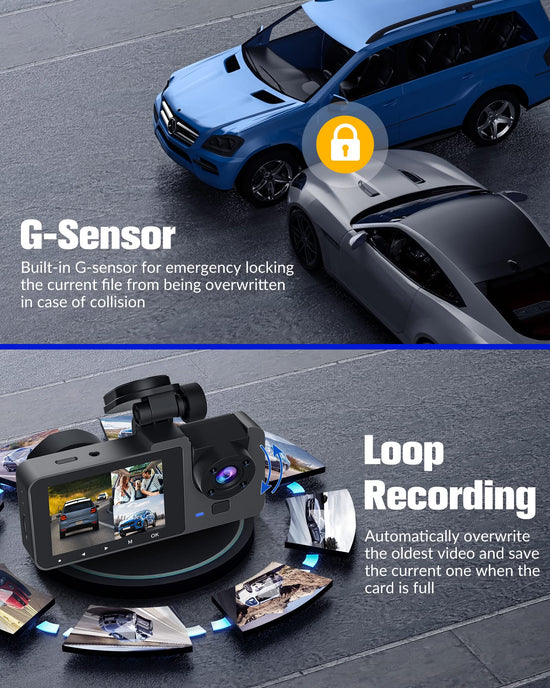 Dash camera - 4K UHD with night vision and 170° wide angle.