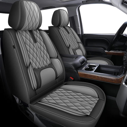 VEHICLE_SEAT_COVER — Custom fit waterproof for Chevy Silverado GMC Sierra 2007-2025 5 seats Gray