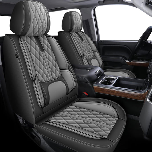 VEHICLE_SEAT_COVER — Custom fit waterproof for Chevy Silverado GMC Sierra 2007-2025 5 seats Gray