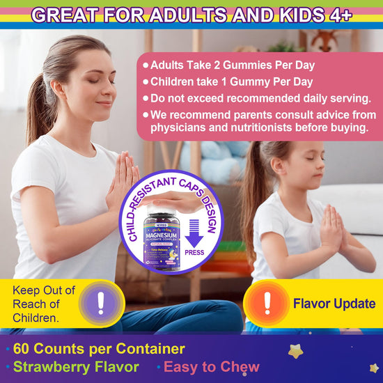 Magnesium glycinate gummies — sugar free with B6D3 and L-theanine for relaxation