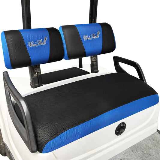 Golf Cart Seat Covers Fit Yamaha G22 G19 G16 G14 G11 G9 G8 G2 Club Car DS Pre-2000 Front Seat Covers Stretchy Breathable Washable Ordinary Cushions Cover No Nails Gun Easy to Install Black & Blue