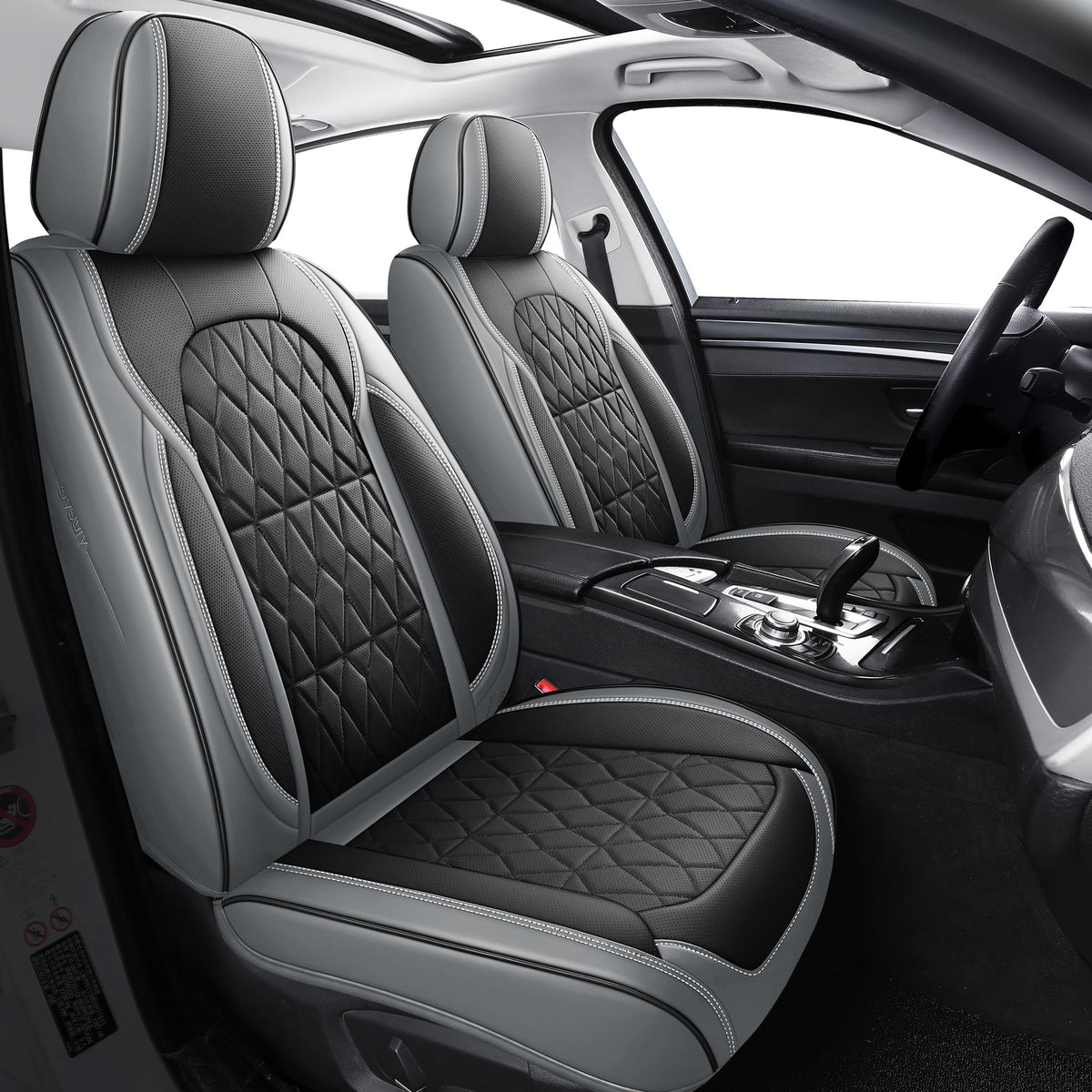 Aierxuan vehicle seat cover — waterproof leather for Toyota and Ford models in black-grey