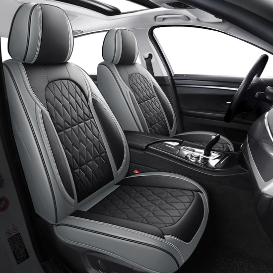 Aierxuan vehicle seat cover — waterproof leather for Toyota and Ford models in black-grey