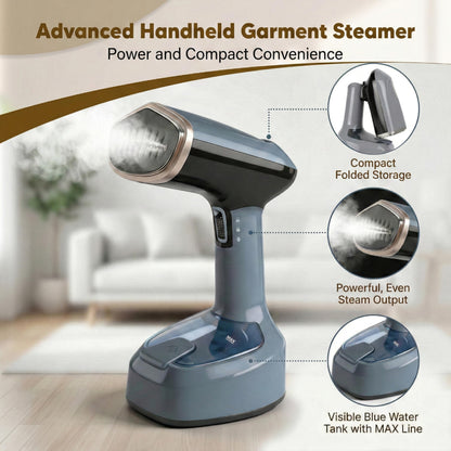 Handheld steamer — 1200W fast heat-up and foldable design for travel