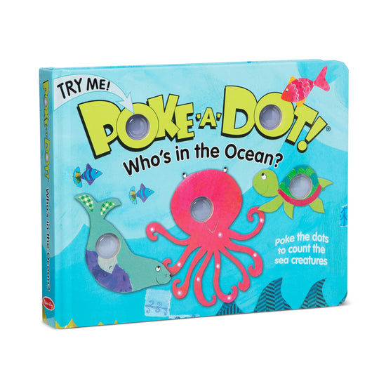 Melissa & Doug Poke-a-Dot children's board book with interactive buttons to pop