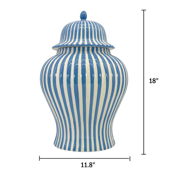 Galt International 18 candy stripe ginger jar - holiday decor with lid