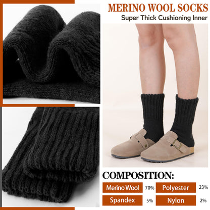 Socks — Merino wool thermal winter hiking socks for men and women, 3 pairs