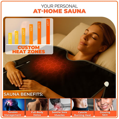 MySauna XL infrared sauna blanket - fits him and her, includes carry bag and control panel