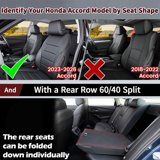 HKZ vehicle seat covers — leather car seat protector for Honda Accord 2023-2026