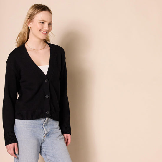 Sweater — Relaxed fit V-neck cropped design by Amazon Essentials
