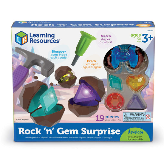 Learning Resources Rock 'n gem surprise activity set — sorting and counting skills 19 pieces ages 3+