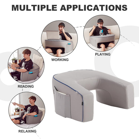 cooloo8 lap desk pillow with arm rest for gaming and reading