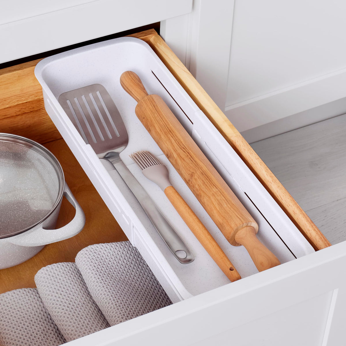 YouCopia DrawerFit sliding drawer tray with adjustable dividers
