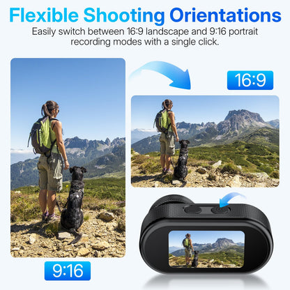 UYIKOO 4K Mini Body Action Camera with 1.47" Screen, 64GB Thumb Size Small POV Camera with WiFi, Tiny Wearable Magnetic Camcorder for Work Vlogging Cycling Motorcycle Pet Travel