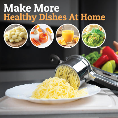 PriorityChef potato ricer — heavy duty stainless steel kitchen tool for mashing potatoes