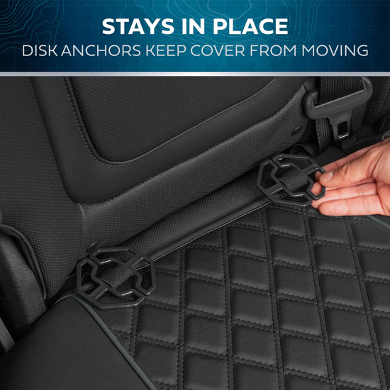 Vehicle seat cover — MotorBox prestige edition leather seat cover set in black and gray