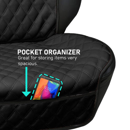 FH Group vehicle seat cover — Faux leather single front seat with pockets and airbag compatibility