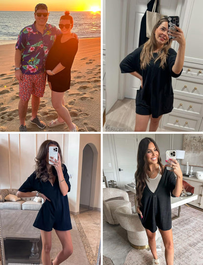 One piece outfit — Oversized reversible athletic romper with pockets