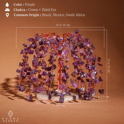 KARMAPLEDGE Crystal Tree of Life sculpture — Handmade bonsai design for prosperity and good luck