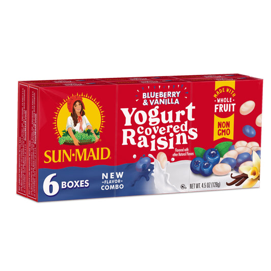 Sun-Maid fruit snacks — yogurt covered raisins