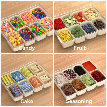 Dimber Snackle Box — Divided serving tray with lid and handle