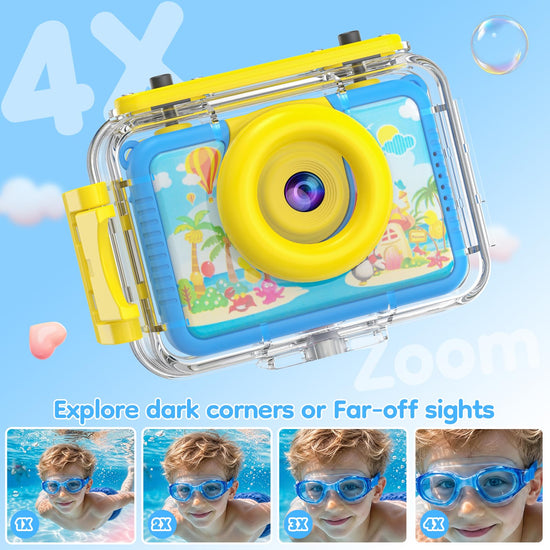 Camera — 99FT waterproof with flip lens and 32GB card for kids by GKTZ