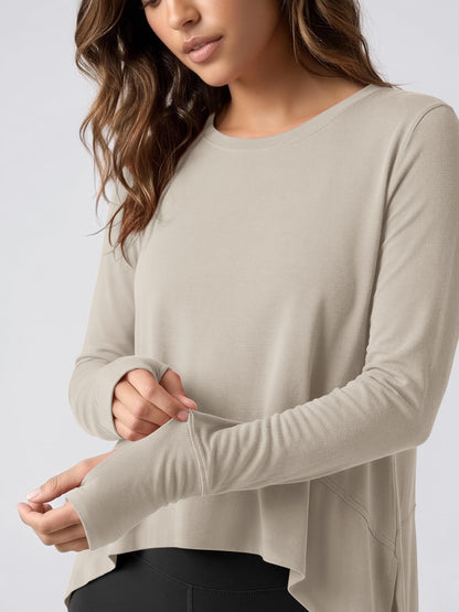 Shirt — Long sleeve with thumb holes for women by ODODOS