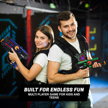 ArmoGear laser tag set — 4-player game with rechargeable guns and vests