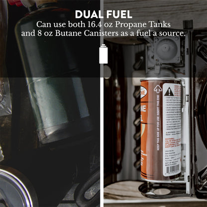 Portable stove — Gas One dual fuel camping stove with carrying case