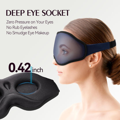 Weighted sleep mask — 3D contoured design with adjustable strap, 2 pack