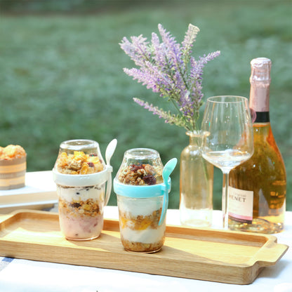 Felli food storage container with lid compartment for overnight oats