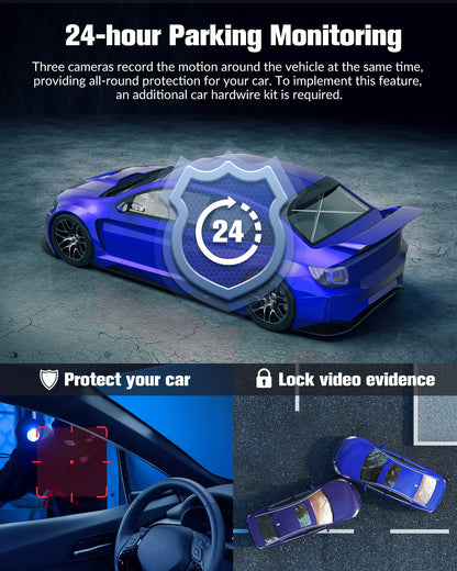 Dash camera - 4K UHD with night vision and 170° wide angle.