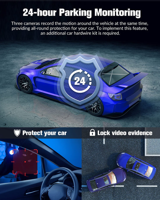 Dash camera - 4K UHD with night vision and 170° wide angle.