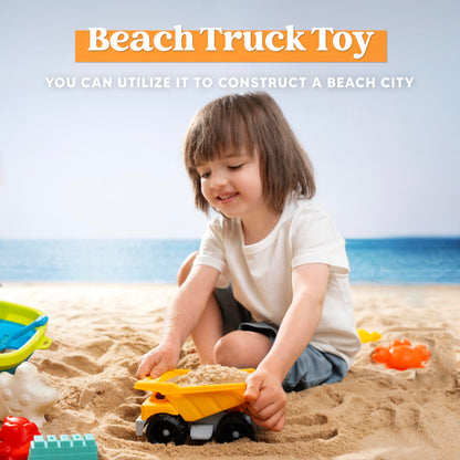 Sloosh beach sand toys set — dump truck car toys with molds for outdoor play