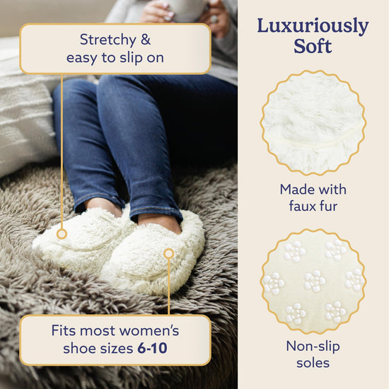 Warmies microwaveable slippers — plush and cozy for indoor use
