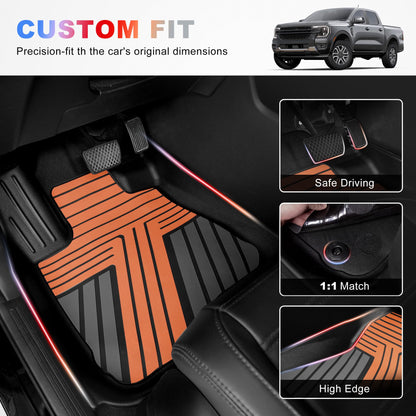 AOMSAZTO vehicle mat — All weather protection for Ford Ranger SuperCrew Cab 2024-2026